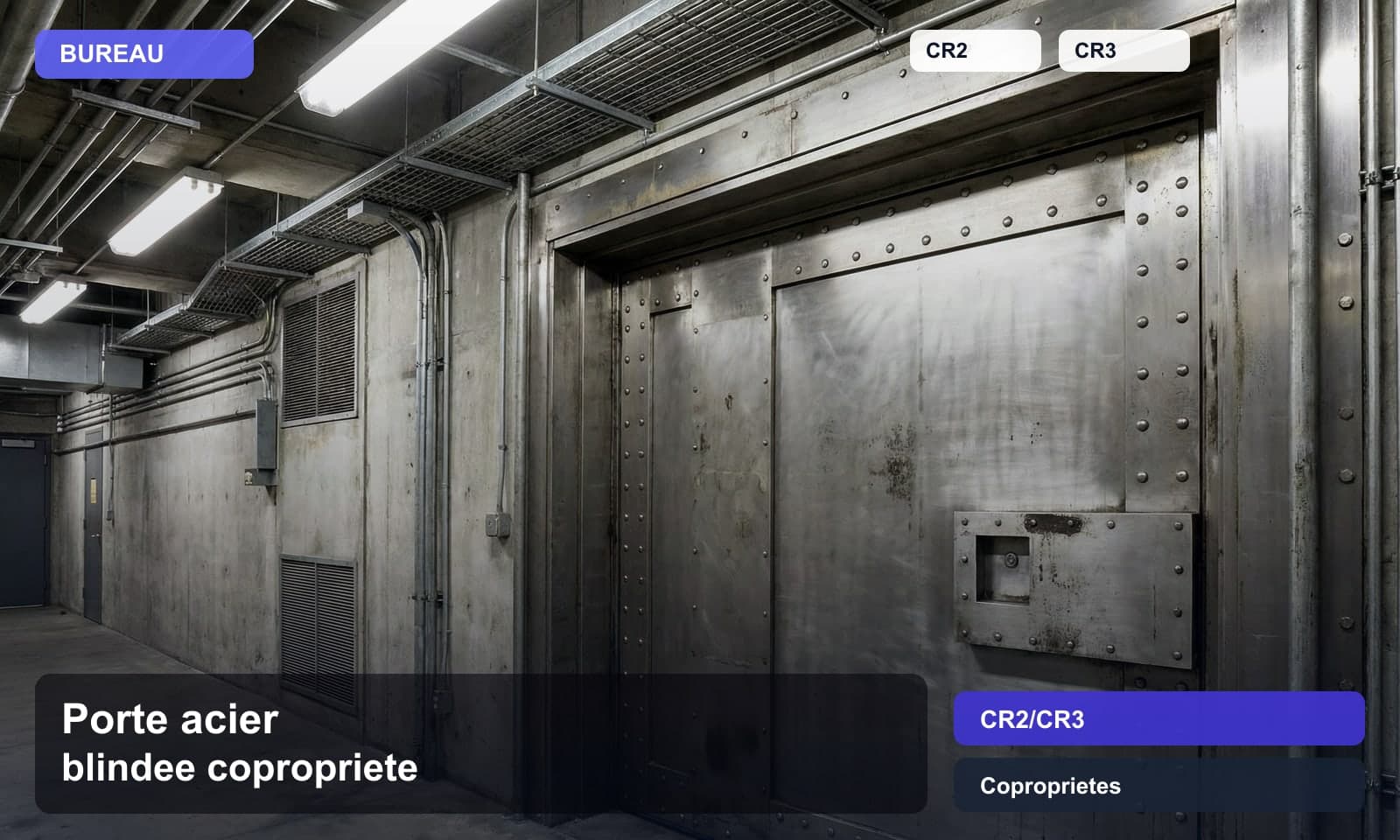 Photo porte acier blindee copropriete norme CR2/CR3 pour Coproprietes