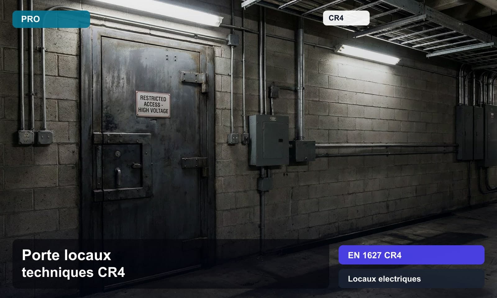 Photo porte locaux techniques cr4 norme EN 1627 CR4 pour Locaux electriques