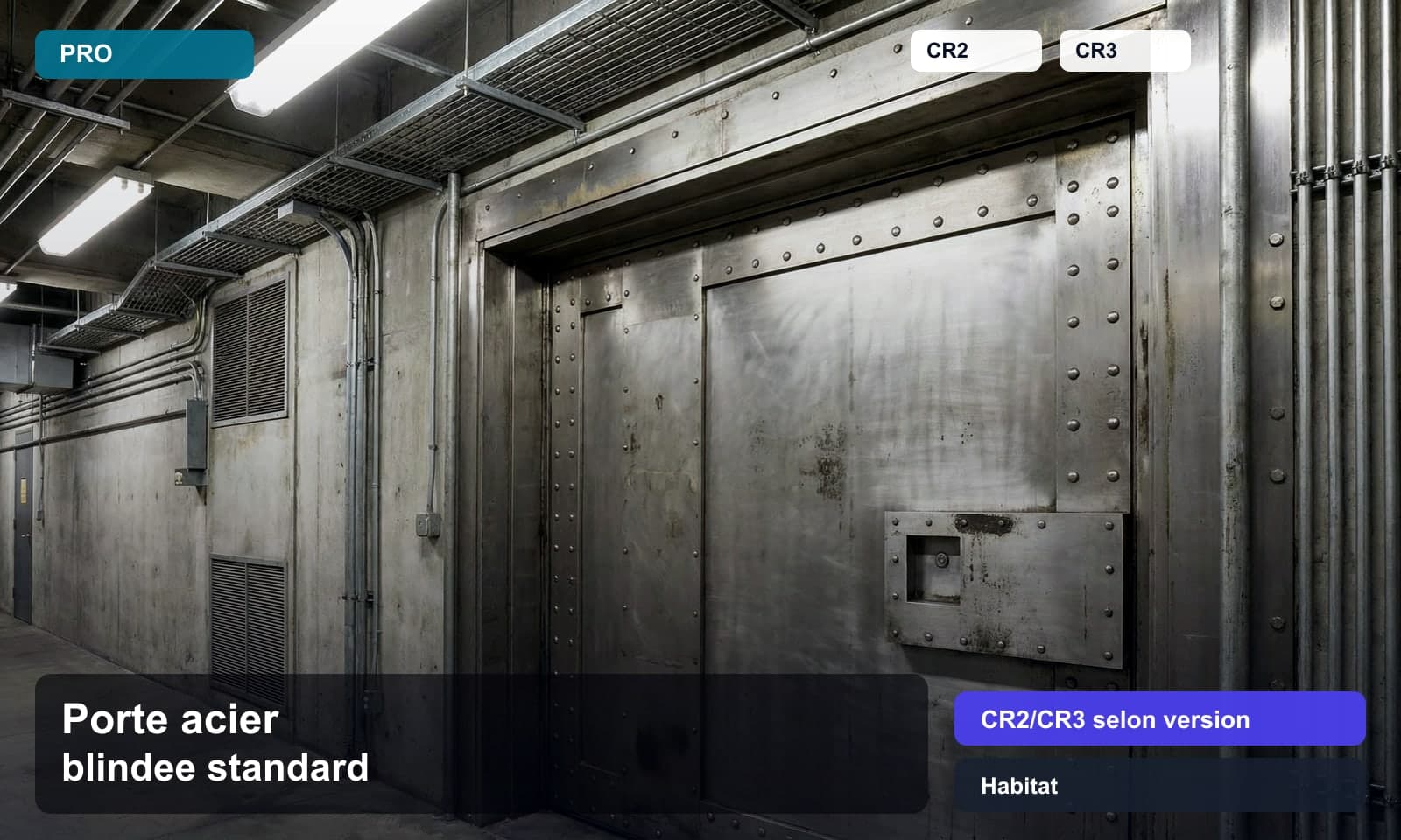 Photo porte acier blindee standard norme CR2/CR3 selon version pour Habitat