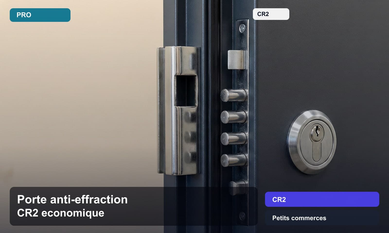 Photo porte anti-effraction cr2 economique norme CR2 pour Petits commerces
