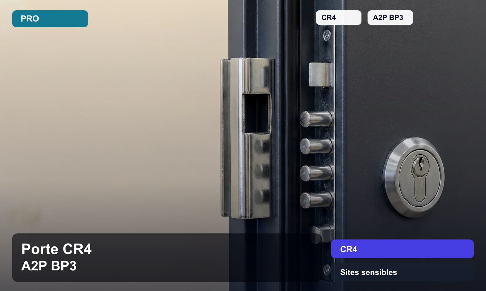 Photo porte cr4 a2p bp3 norme CR4 pour Sites sensibles