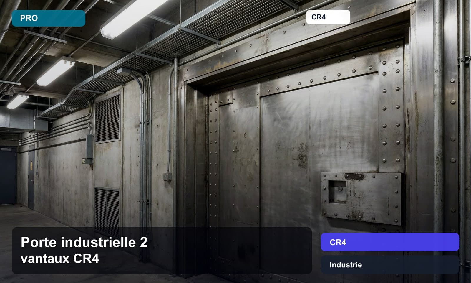 Photo porte industrielle 2 vantaux cr4 norme CR4 pour Industrie