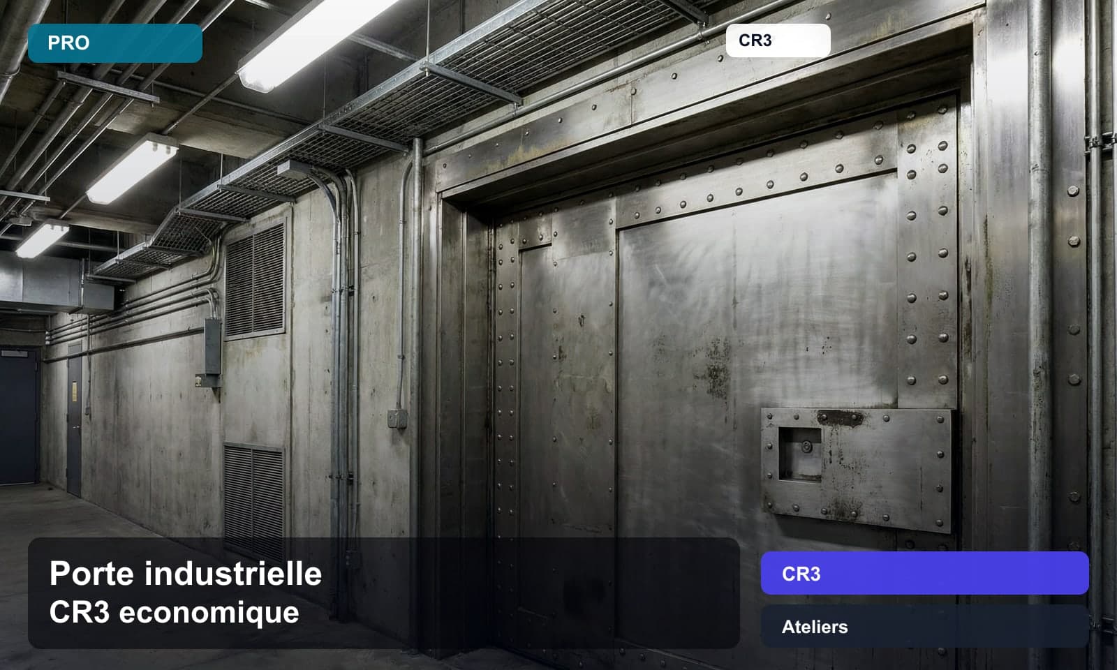 Photo porte industrielle cr3 economique norme CR3 pour Ateliers